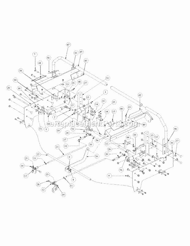 Control Assembly Diagram and Parts List for M54-KH 53BB5B8W750 Cub Cadet Sprayer